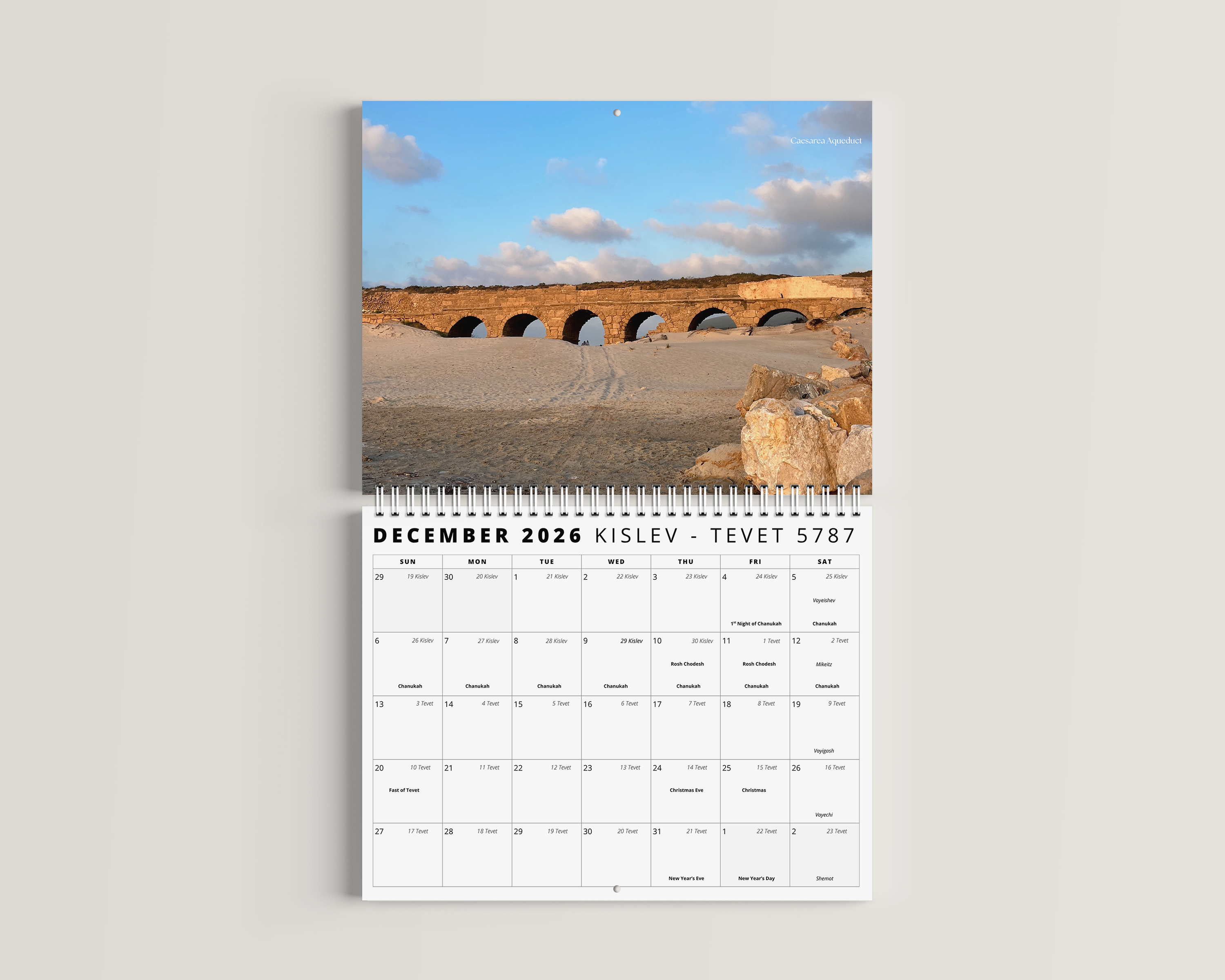 Jewish Wall Calendar 2026–2027 (5786/5787) — Israel Nature Photography Edition