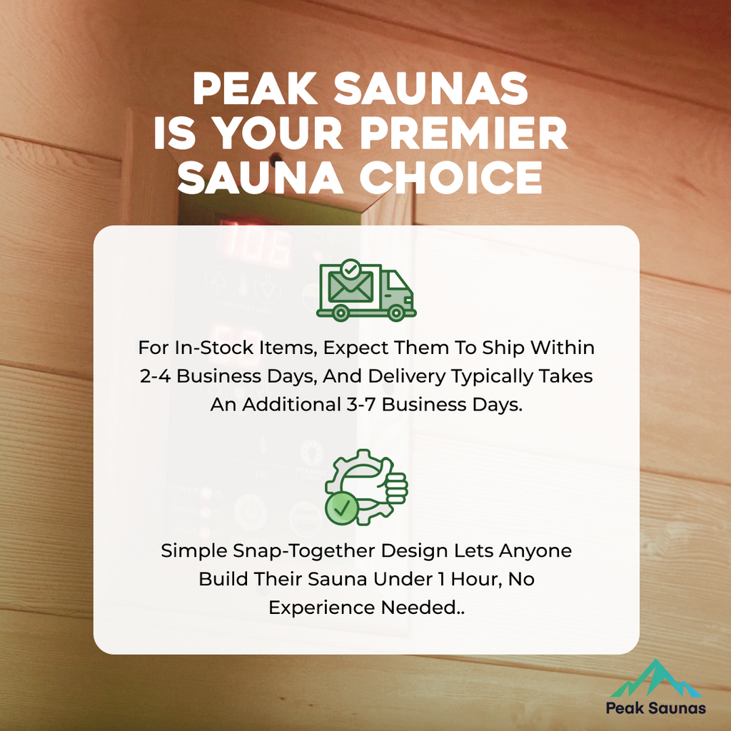 Peak Saunas Denali Luxury 3-Person Full Spectrum Infrared Sauna with Two XL Medical-Grade Red Light Therapy Panels & Smart WiFi App Control