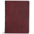 KJV Single-Column Wide-Margin Bible, Holman Handcrafted Collection, Marbled Burgundy Premium Calfskin