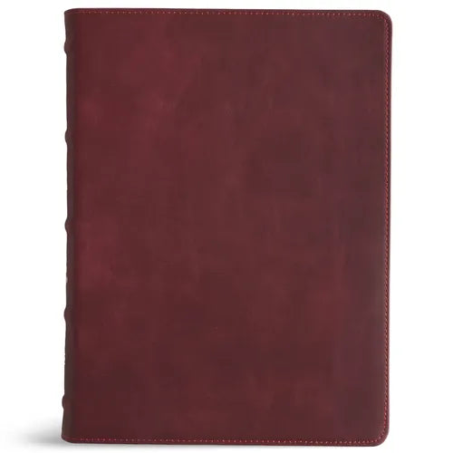 KJV Single-Column Wide-Margin Bible, Holman Handcrafted Collection, Marbled Burgundy Premium Calfskin