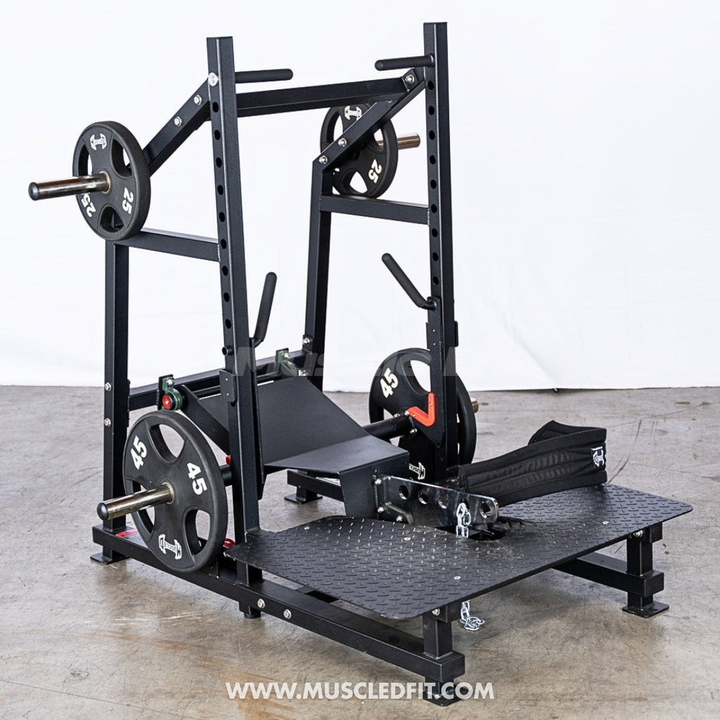Excel Belt Squat - Muscle D Fitness - Plate Loaded Belt Squat w/ Plate Storage