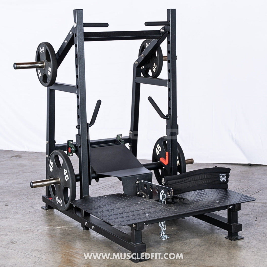 Excel Belt Squat - Muscle D Fitness - Plate Loaded Belt Squat w/ Plate Storage