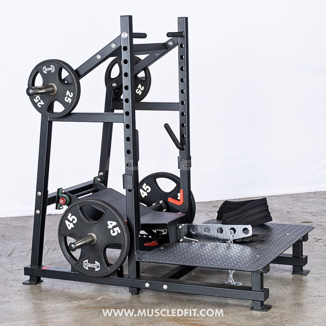 Excel Belt Squat - Muscle D Fitness - Plate Loaded Belt Squat w/ Plate Storage