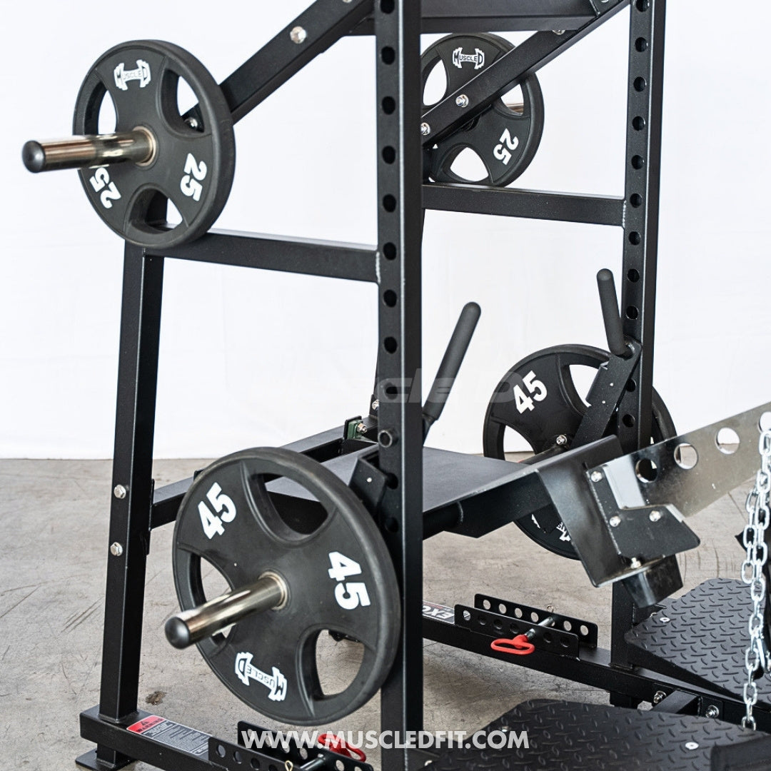 Excel Belt Squat - Muscle D Fitness - Plate Loaded Belt Squat w/ Plate Storage