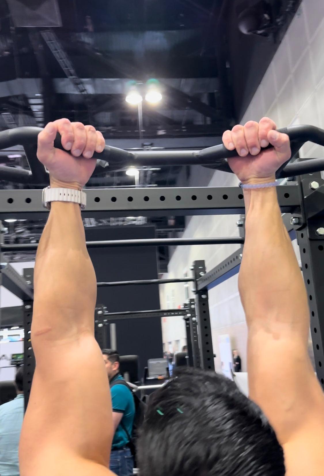 TGrip Commercial 24' Low Profile Wall Mount Rig - 3x3 Steel - Functional Multi-Grip Pull-Up - Sandwich Style J-Hooks