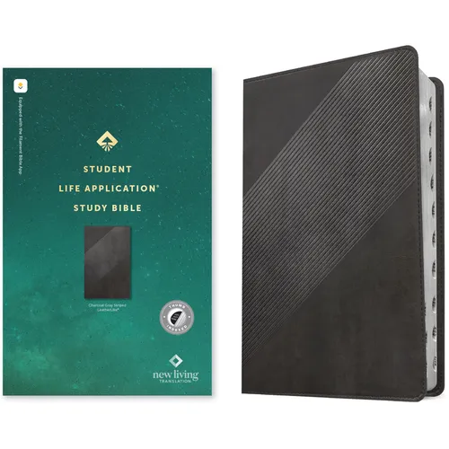 NLT Student Life Application Study Bible, Filament Enabled (Leatherlike, Charcoal Gray Striped, Indexed, Red Letter)