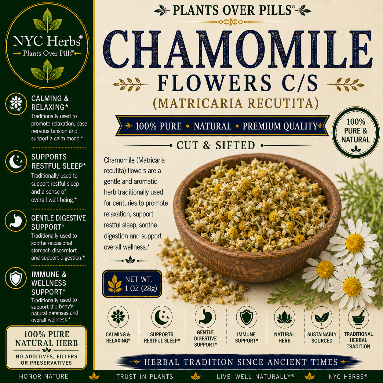Chamomile | Calm Nerves & Restful Sleep & Skin Soothing Support