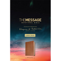 The Message Devotional Bible, Large Print (Leather-Look, Brown): Featuring Notes and Reflections from Eugene H. Peterson