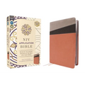 NIV Application Bible, Leathersoft, Coral/Gray, Red Letter, Comfort Print: Bringing the Ancient Message of the Bible Into Your World