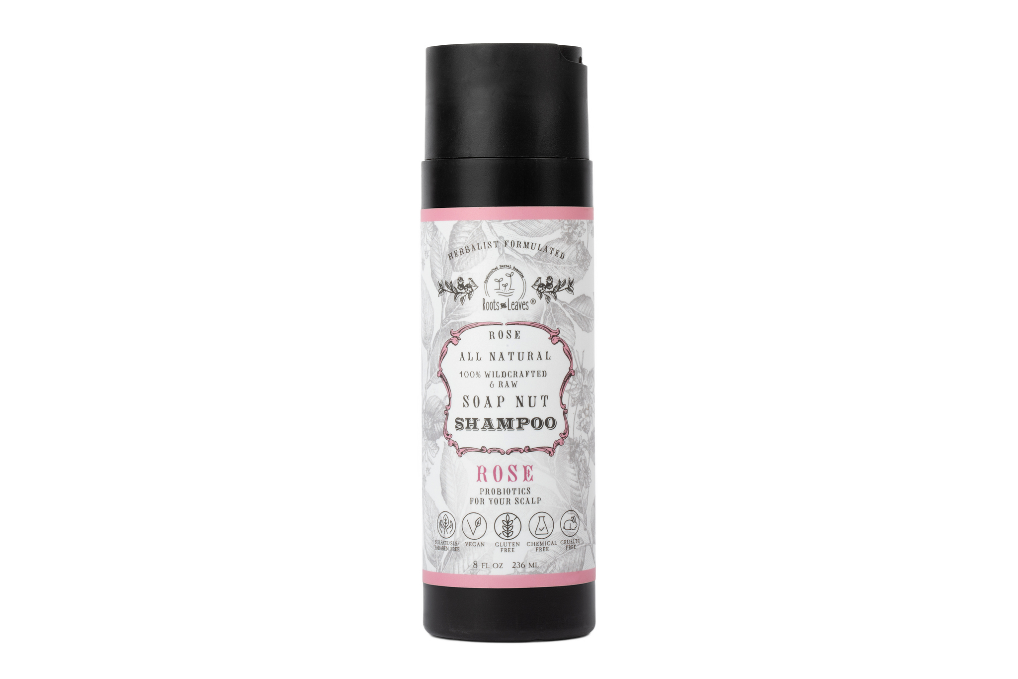 All Natural Soapnut SHAMPOO - ROSE- wild fermented probiotics for your scalp