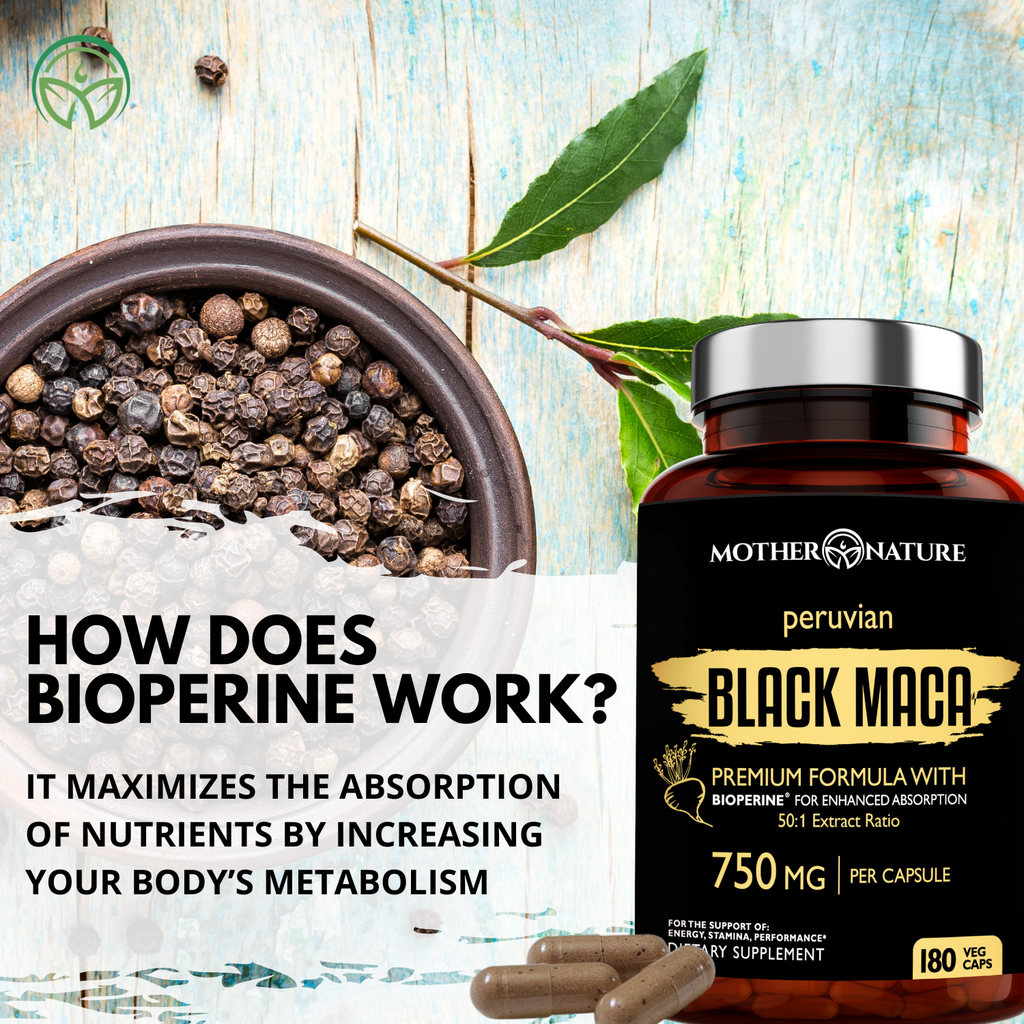 Organic Black Maca Root 750mg | 50:1 Extract