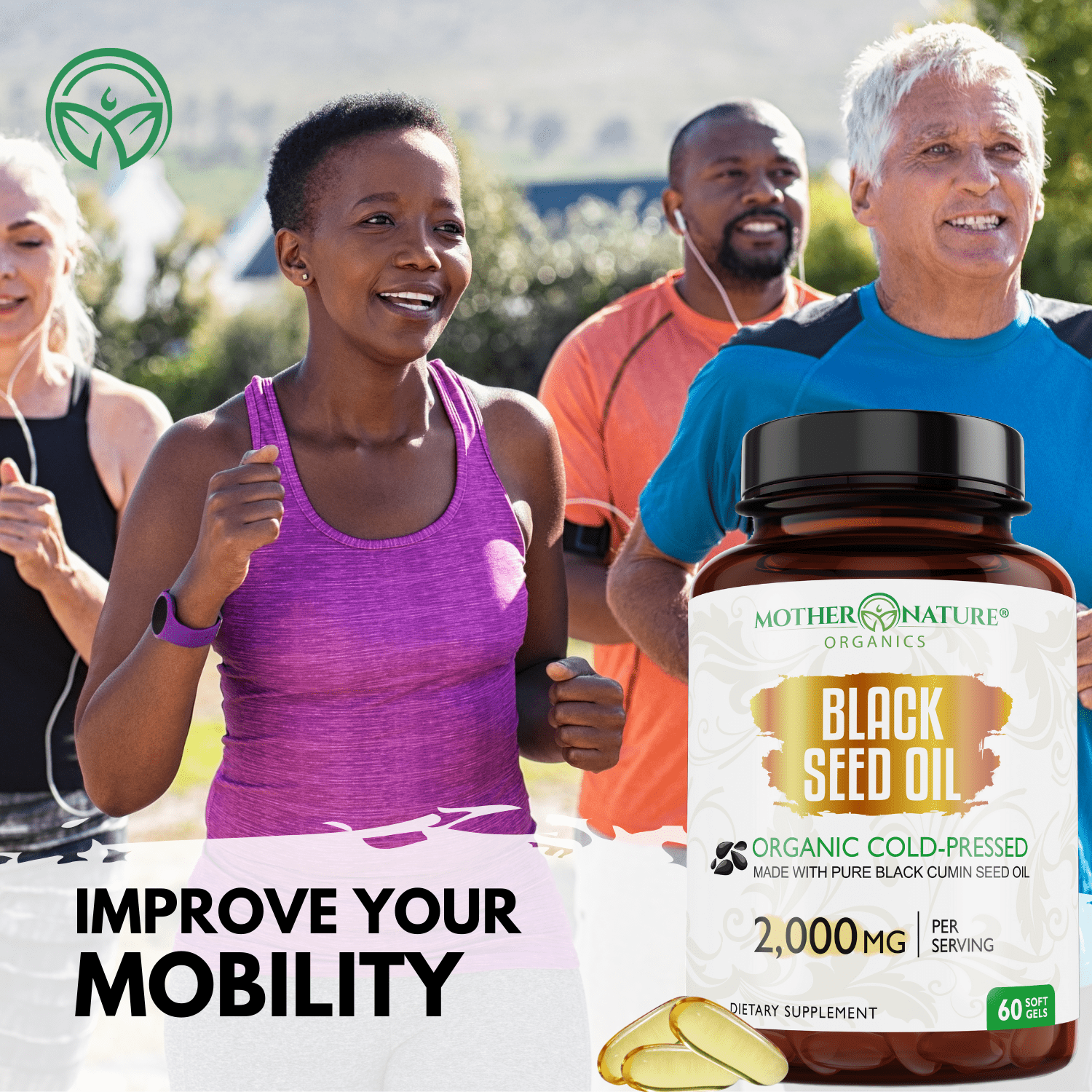 Organic Black Seed Oil Softgels — 2,000mg per Serving