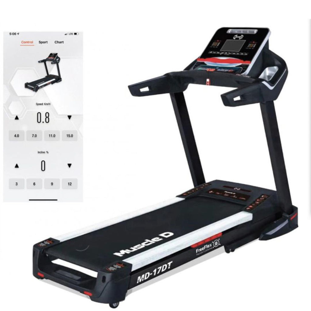 Light Commercial Treadmill - Muscle D Fitness - LED Display - Heart Rate Monitor - Cup Holder - Adjustable Speed and Incline