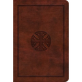 ESV Large Print Compact Bible (Trutone, Brown, Mosaic Cross Design)