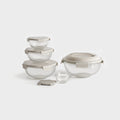 10-PC Mix, Store & Serve Glass Bowl Set with handles