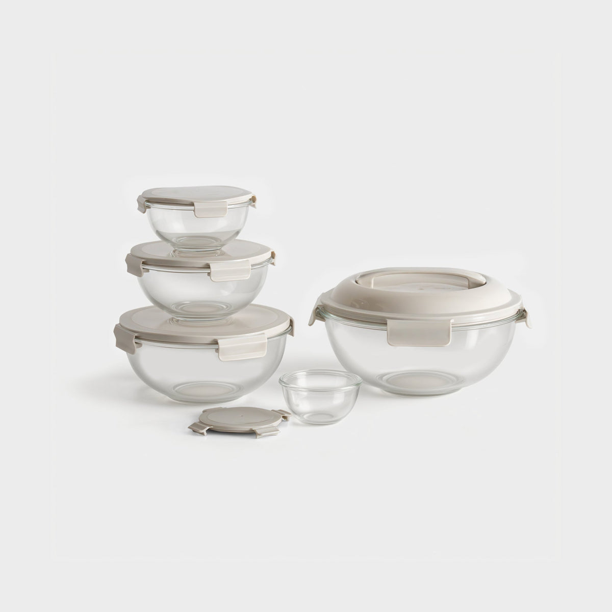 10-PC Mix, Store & Serve Glass Bowl Set with handles