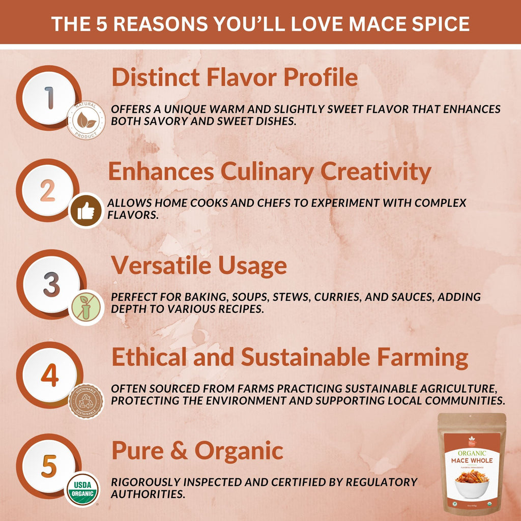 Organic Whole Mace — USDA Certified Organic | Béchamel, Biryani & Spice Blends