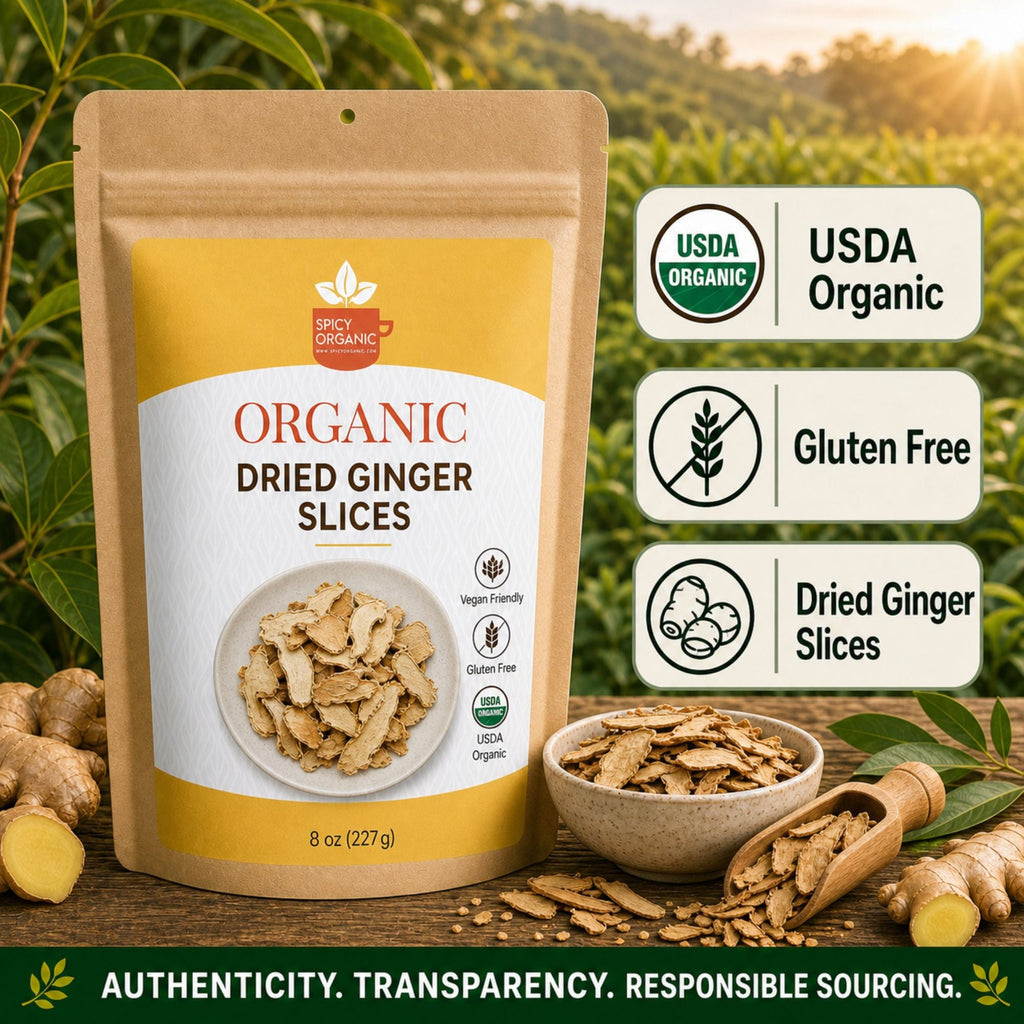 Organic Dried Ginger Slices – For Tea & Cooking