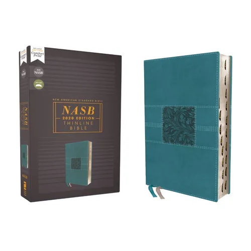 Nasb, Thinline Bible, Leathersoft, Teal, Red Letter Edition, 2020 Text, Thumb Indexed, Comfort Print