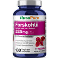 NusaPure Forskohlii 4:1 Extract, 525 mg per Veggie Caps - 180 Capsules (Non-GMO, Vegan & Gluten Free)