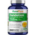 NusaPure Dandelion Root 20:1 Extract, 112.5 mg 200 Veggie Capsules (Non-GMO, Vegan)