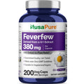 NusaPure Feverfew Extract 4:1 - Suitable for Vegetarian/Vegan, Non - GMO - 380mg 200 Capsules