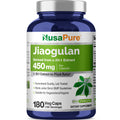 NusaPure Jiaogulan 20:1 Extract, 450 mg 180 Veggie Capsules (Vegetarian, Non-GMO, Vegan) Gynostemma Pentaphyllum