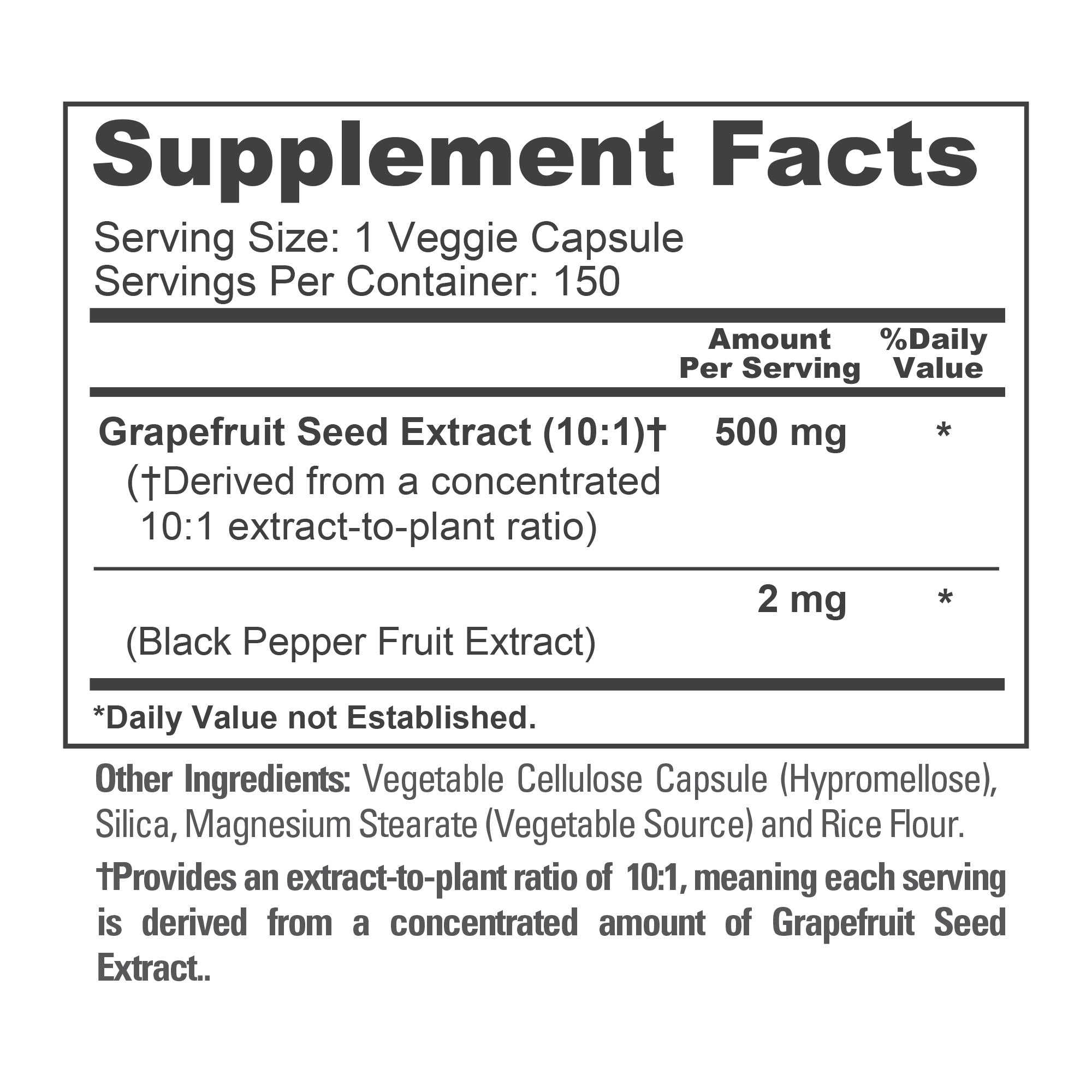 NusaPure Grapefruit Extract 500 mg per Capsule (Extract 10:1) Bioperine 150 Veggie caps (Gluten Free & Non-GMO)