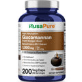 NusaPure Glucomannan 1,000 mg per Serving 200 VCaps (20:1 Extract, BioPerine Non-GMO, Vegan) Konjac Root