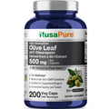 NusaPure Olive Leaf 20% Oleuropein 50:1 Extract, 500 mg 200 Veg Caps Suitable for Vegetarians and Vegans, Non-GMO