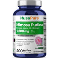 NusaPure Mimosa Pudica Seed 1,200 mg 200 Vegan Capsules (10:1 Extract, Non-GMO, Gluten Free)