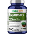 NusaPure Rosemary Capsules | 20:1 Extract, 400 mg | 200 Veggie Caps | Non-GMO & Vegan