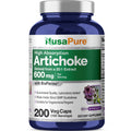 NusaPure Artichoke 20:1 Extract, 600 mg 200 Veggie caps (Non-GMO, Gluten Free)