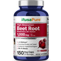 NusaPure Beet Root 30:1 Extract, 1000mg 150 Veggie caps (Vegan, Non-GMO & Vegan 4% Nitrates) Bioperine