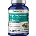 NusaPure Slippery Elm Bark 20:1 Extract, 450 mg 200 Veggie Capsules (Non-GMO, Vegan)
