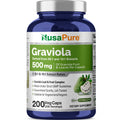 NusaPure Graviola 20:1 & 10:1 Extract 500mg - Suitable for Vegetarian/Vegan, Non- GMO - 200 Capsules
