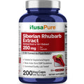 NusaPure Siberian Rhubarb 10:1 Extract, 250 mg - 200 Veggie Capsules (Vegetarian, Non-GMO, Vegan)