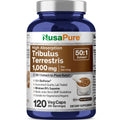 NusaPure Tribulus Terrestris 50:1 Extract, 1000 mg | 120 Veggie Caps | 95% Steroidal Saponins | Non-GMO, Bioperine