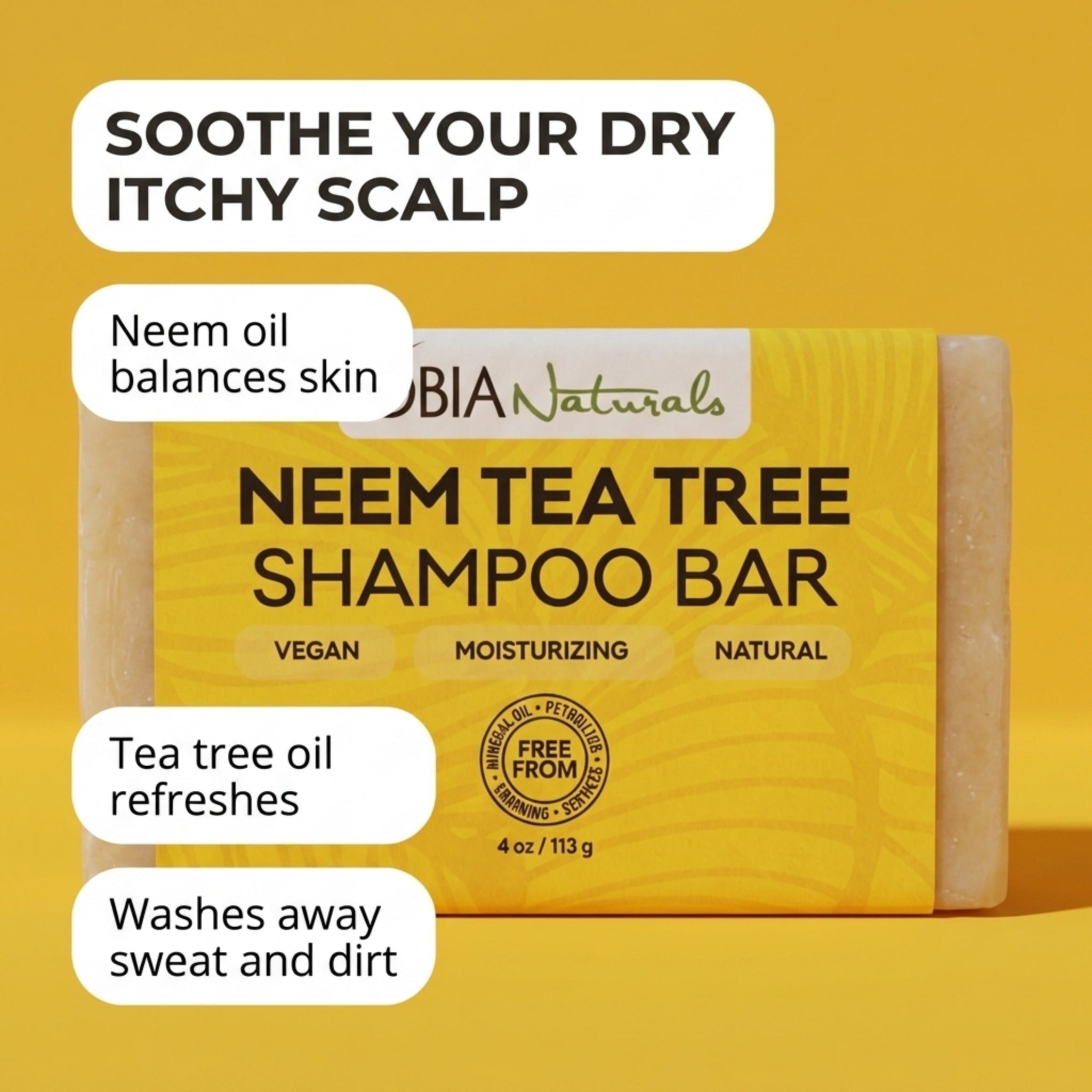 Neem Tea Tree Shampoo Bar — Clarifying Shampoo for Dry Scalp
