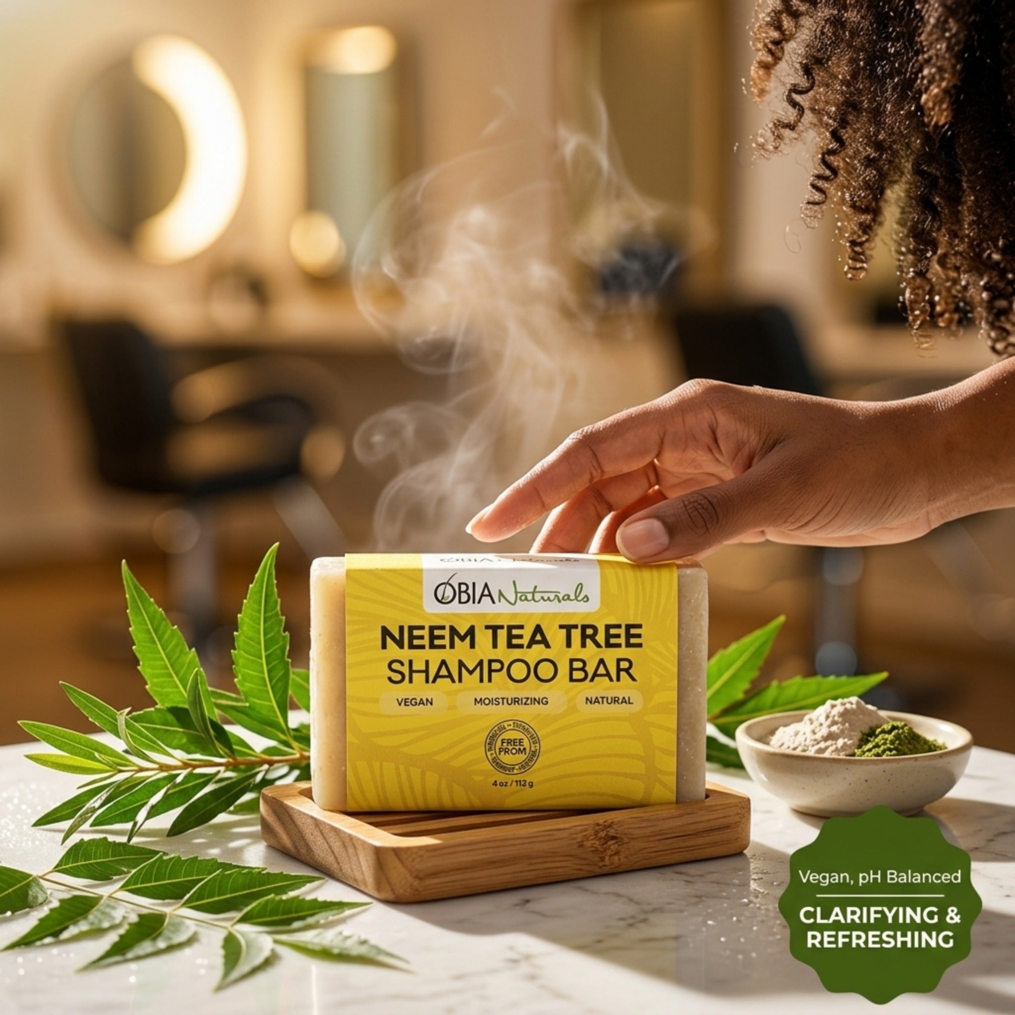 Neem Tea Tree Shampoo Bar — Clarifying Shampoo for Dry Scalp