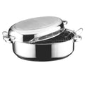 Oval Roaster — 2-in-1 Stainless Steel Pan | Platinum