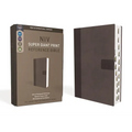 Niv, Super Giant Print Reference Bible (Font Size: 16.5-Point), Leathersoft, Gray, Red Letter, Thumb Indexed, Comfort Print