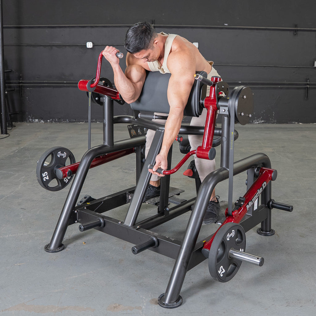 Power Leverage V2 Iso Lateral Biceps Curl / Preacher Curl - Muscle D Fitness