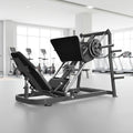 Excel Roller Bearing Leg Press - Muscle D Fitness - Plate Load Leg Press - Weight Storage Pegs - Adjustable Back Pad