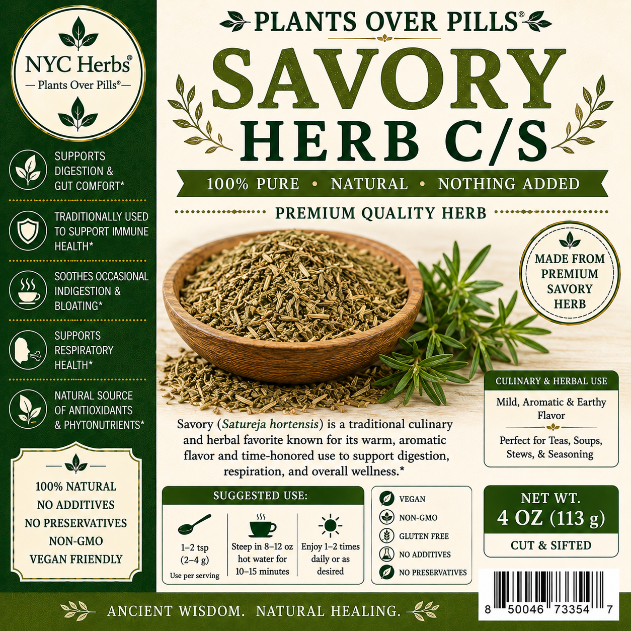 Savory Herb | Digestion, Immunity & Circulatory Support