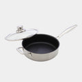 Nonstick Clad 3.1 qt Saute Pan with Glass Lid - Induction | Made in Switzerland