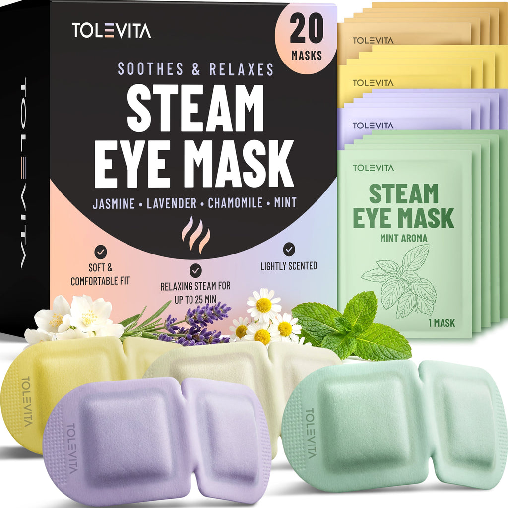Steam Eye Mask, Self-Heating & Soothing Eye Mask for Relaxation & Eye Fatigue Relief, 20 Masks