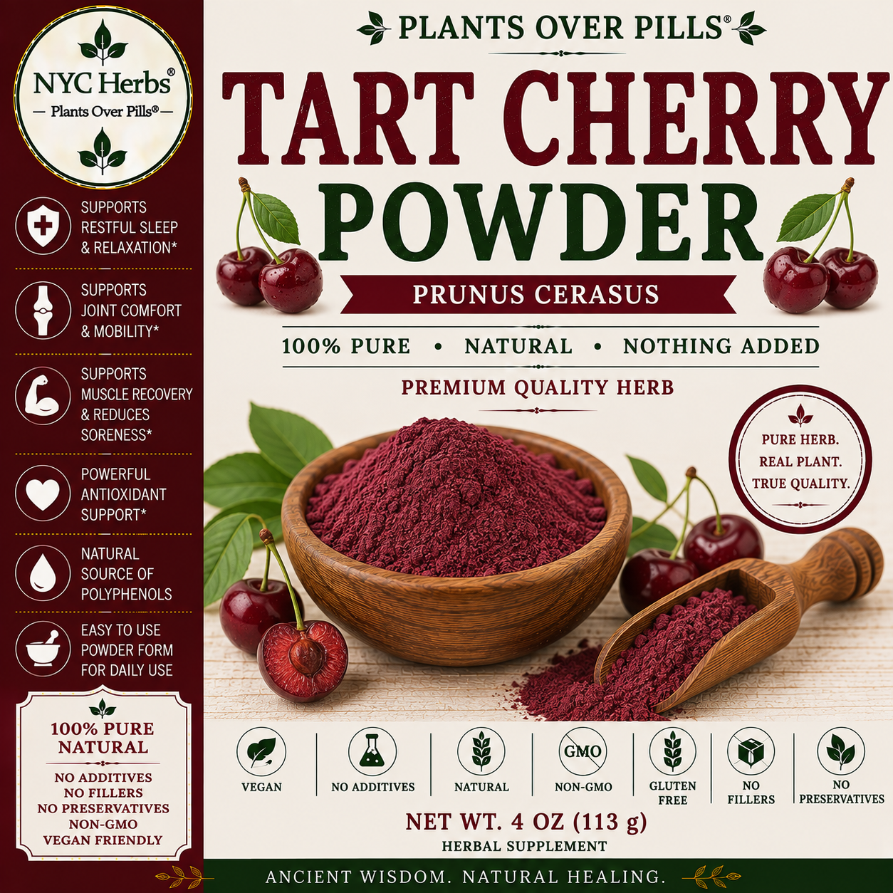 Tart Cherry Powder | Natural Sleep Aid & Joint Support