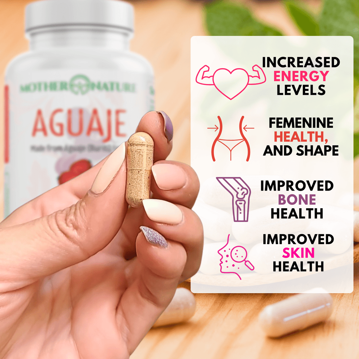 Aguaje Capsules | Peruvian Aguaje Fruit (Mauritia flexuosa) | 120 Count