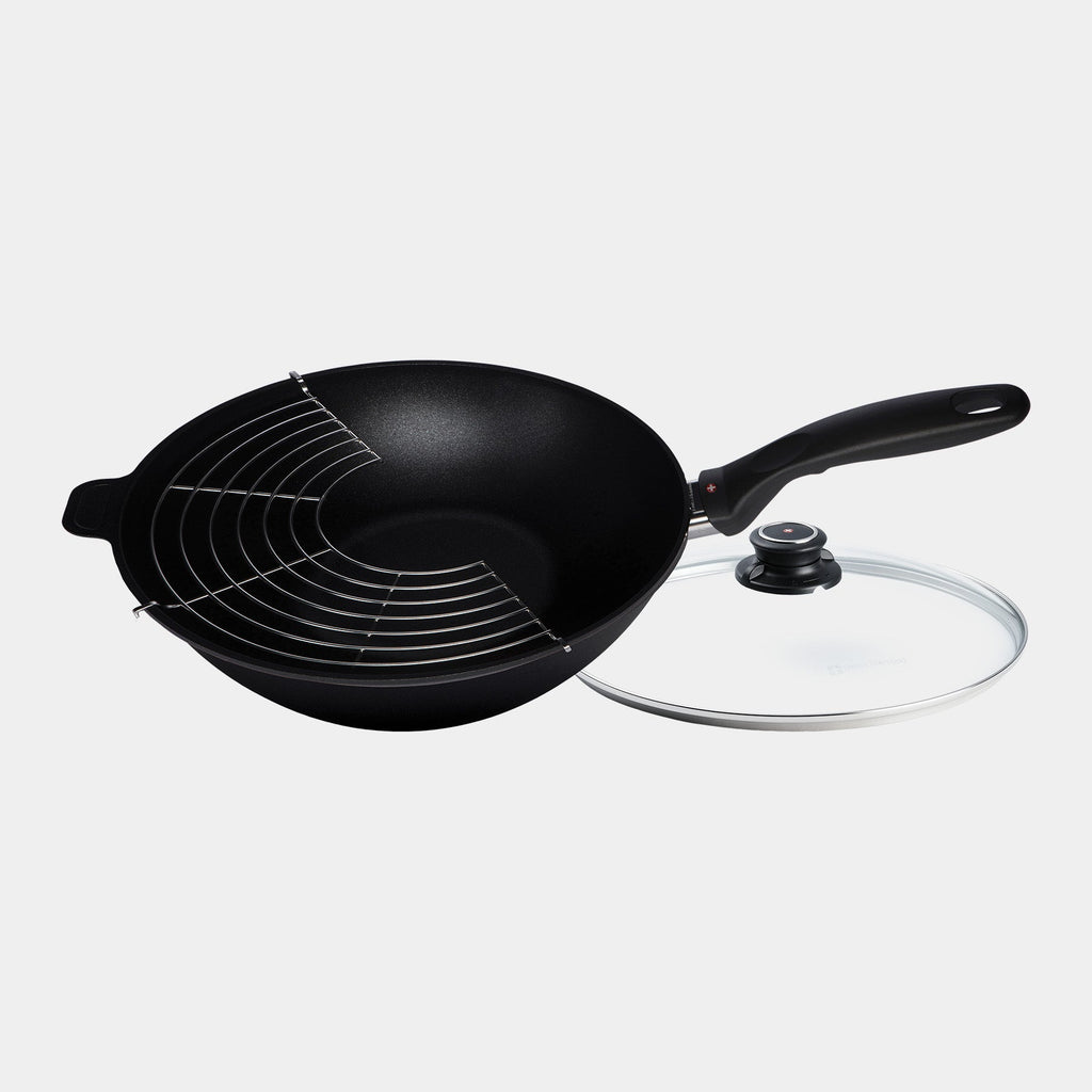 XD Nonstick Wok with Glass Lid - Induction | Made in Switzerland